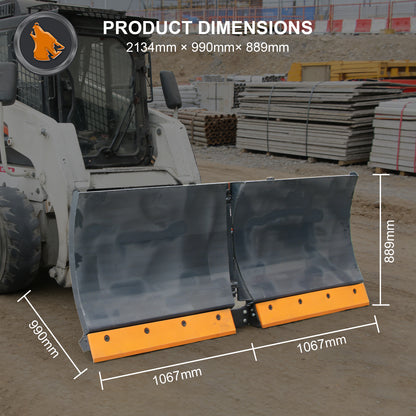 skid steer v-snow blade overall size