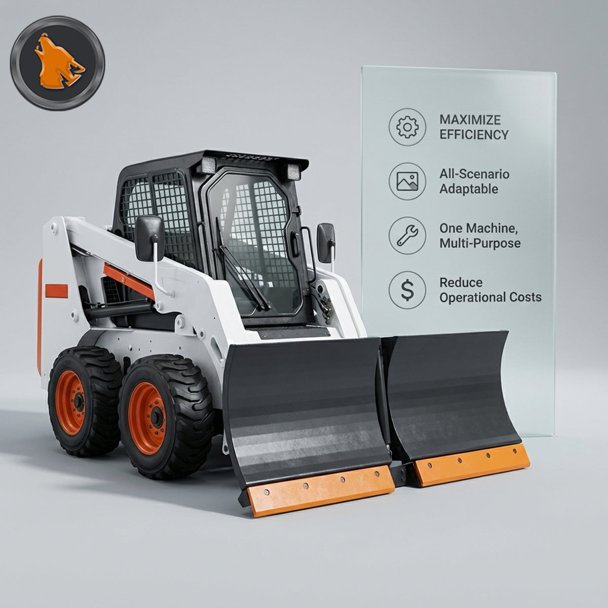 skid steer v-snow blade features
