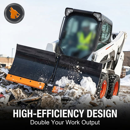 84 Inch V-Snow Blade for Skid Steer - Snow Removal - Angled Plowing Tool