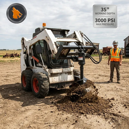 skid steer auger drive & bit operation diagram