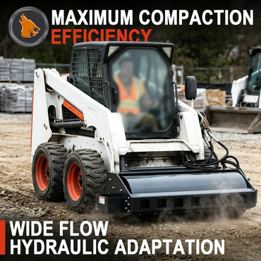skid steer vibratory plate compactor advertisement drawing