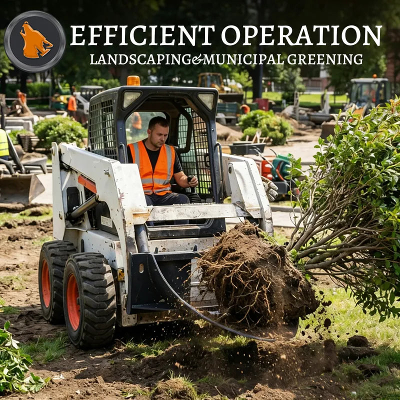 skid steer tree digger advertisement image
