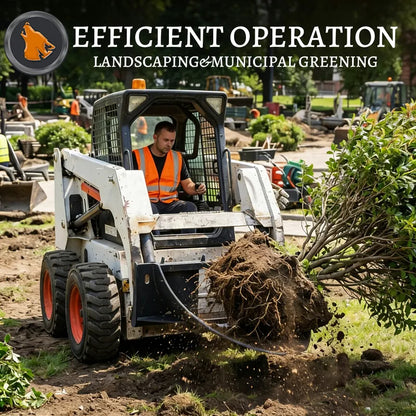 skid steer tree digger advertisement image