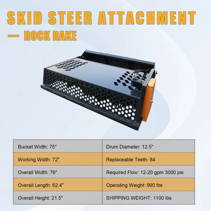 skid_steer_rock_rake_detail product specification