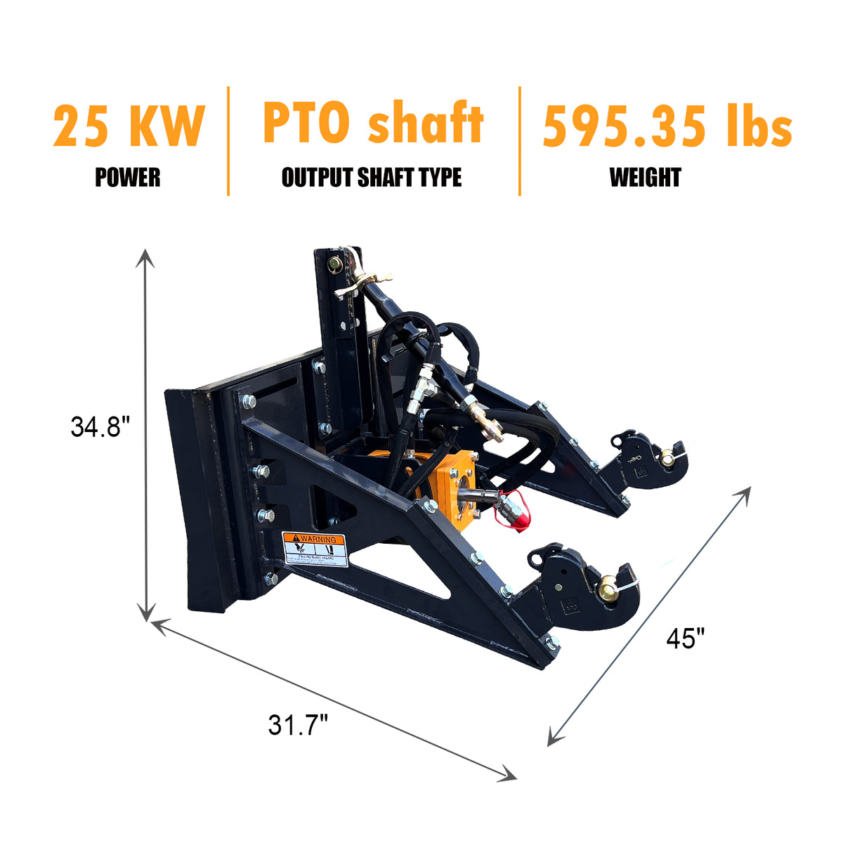 skid steer hydraulic 3-point hitch system size
