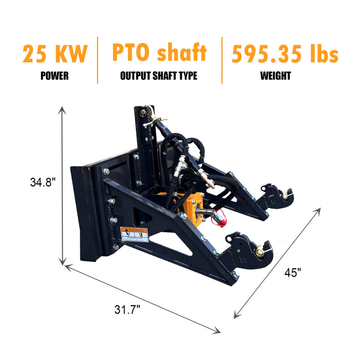 skid steer hydraulic 3-point hitch system size