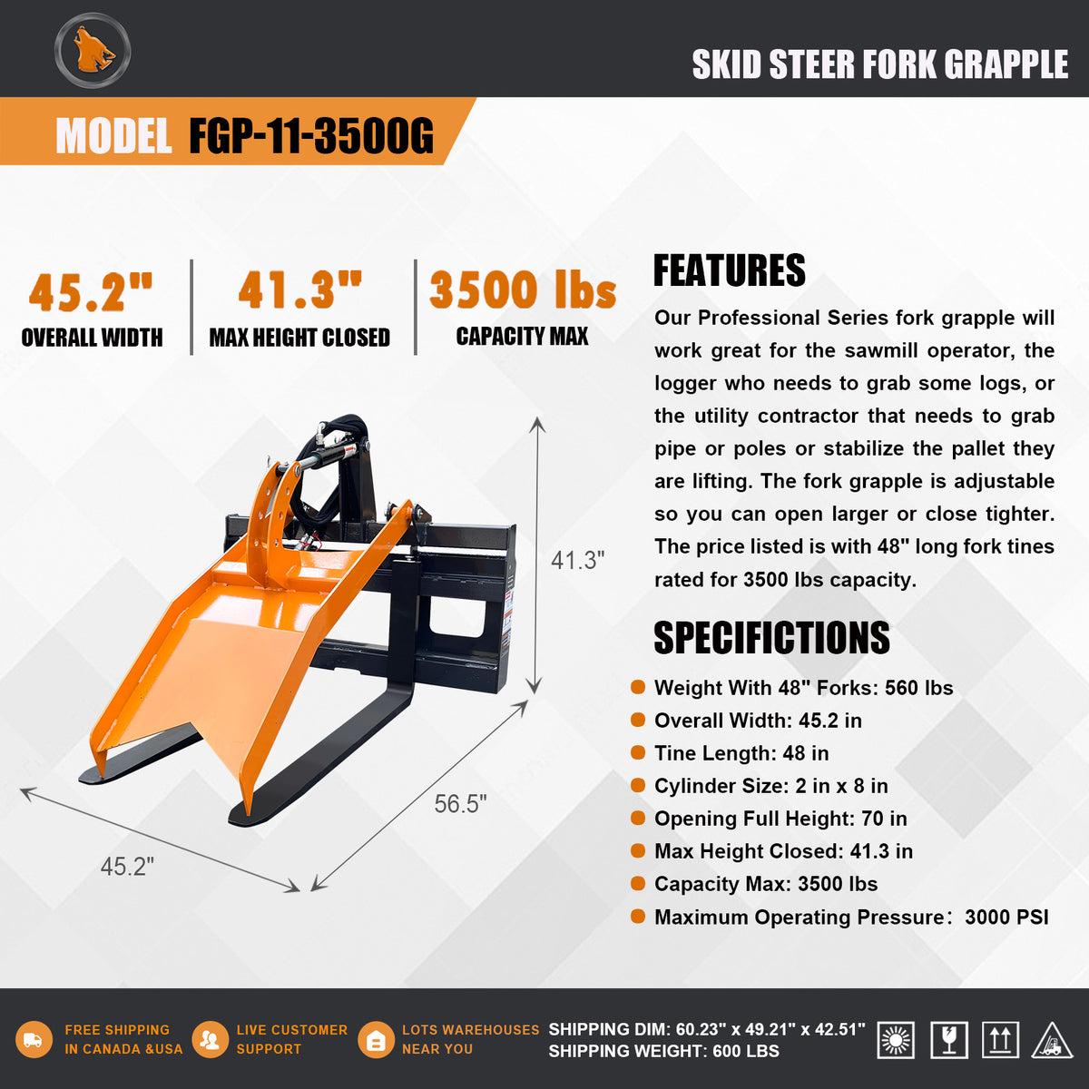 fork grapple features
