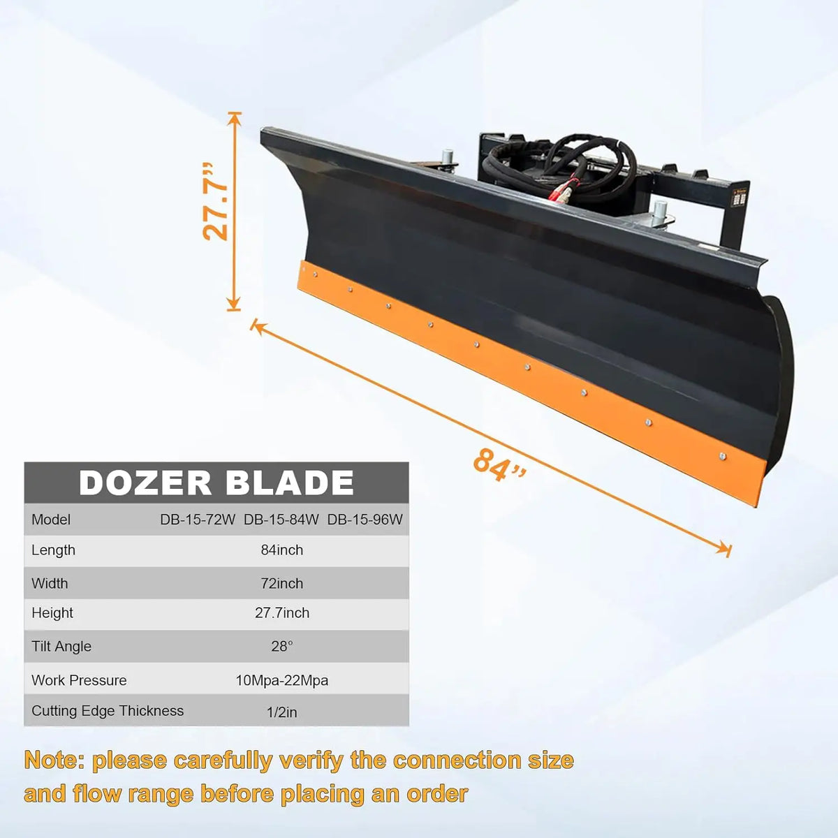 skid steer 84''dozer blade size details