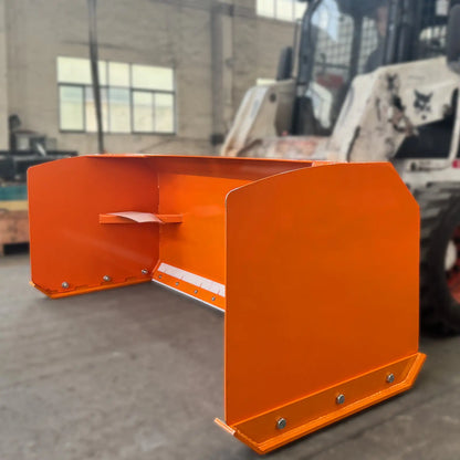 skid steer snow pusher side view