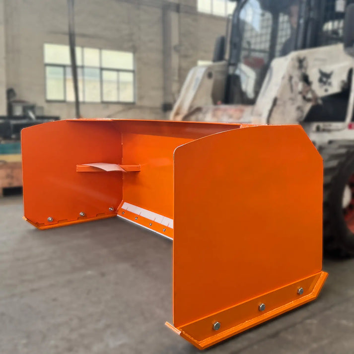 skid steer snow pusher side view