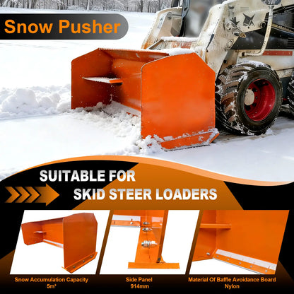 skid steer snow pusher details