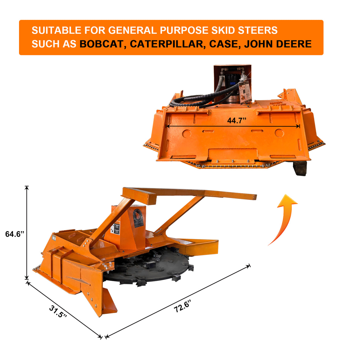 skid steer disc mulcher cutter size