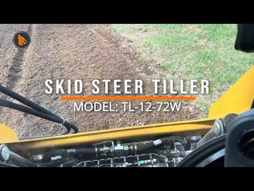 72 Inch Hydraulic Tiller for Skid Steer - Soil Cultivation - Seedbed Preparation Tool