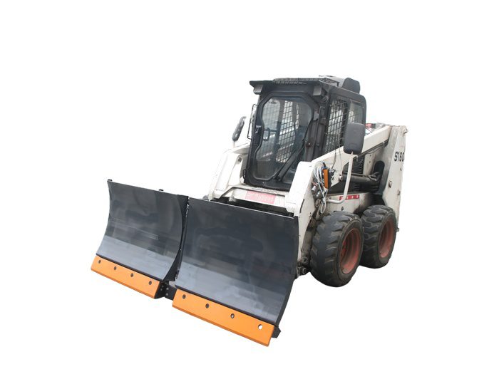 skid steer v-snow blade overall view