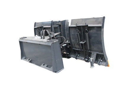skid steer v-snow blade back view