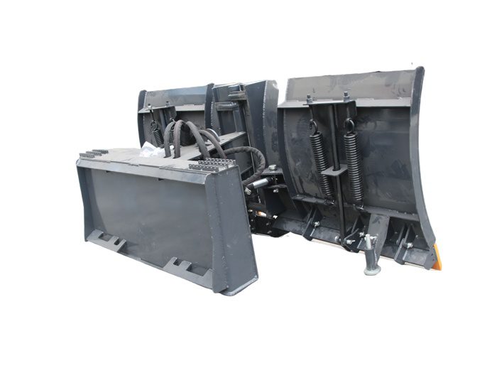 skid steer v-snow blade back view